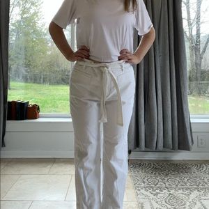 Belted Ann Taylor mom jeans